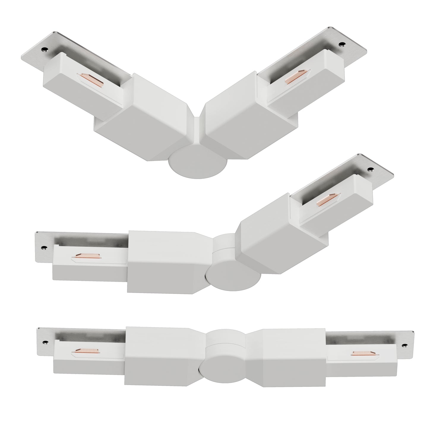 Connettore ad angolo per binario abs bianco