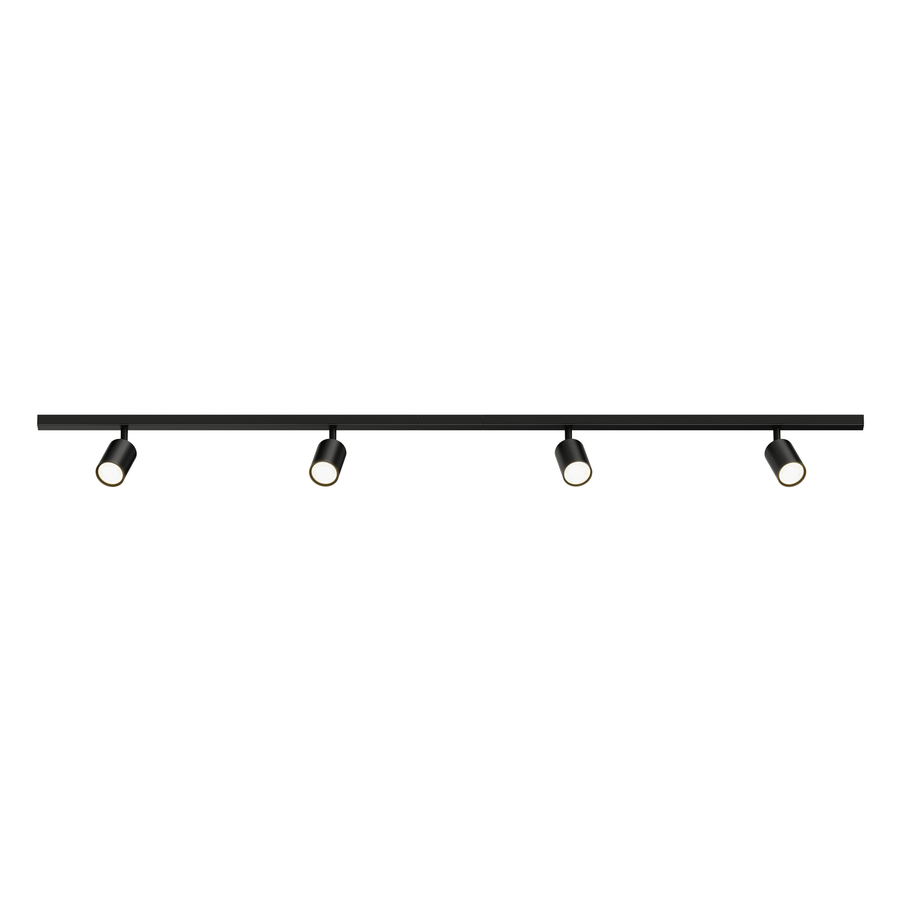 Dakata black aluminium track lighting kit (4xGU10, 2x0.70m)
