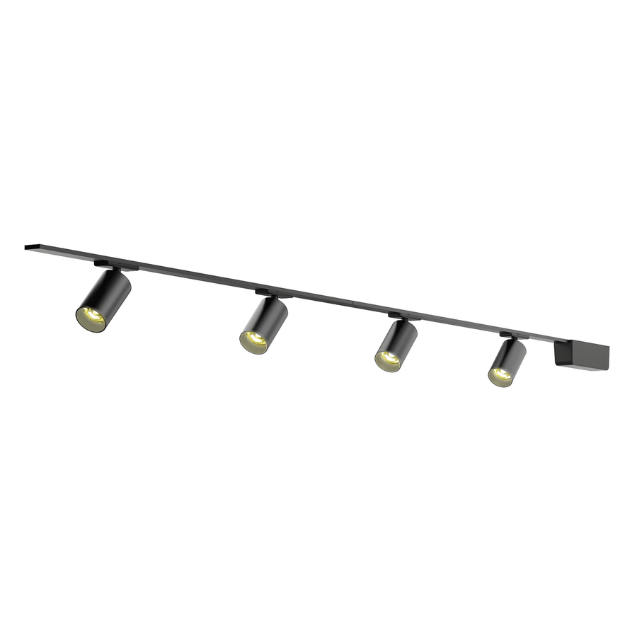 Milma Aluminium Black LED Track Kit 4x900lm 2x0.90m Magnetic
