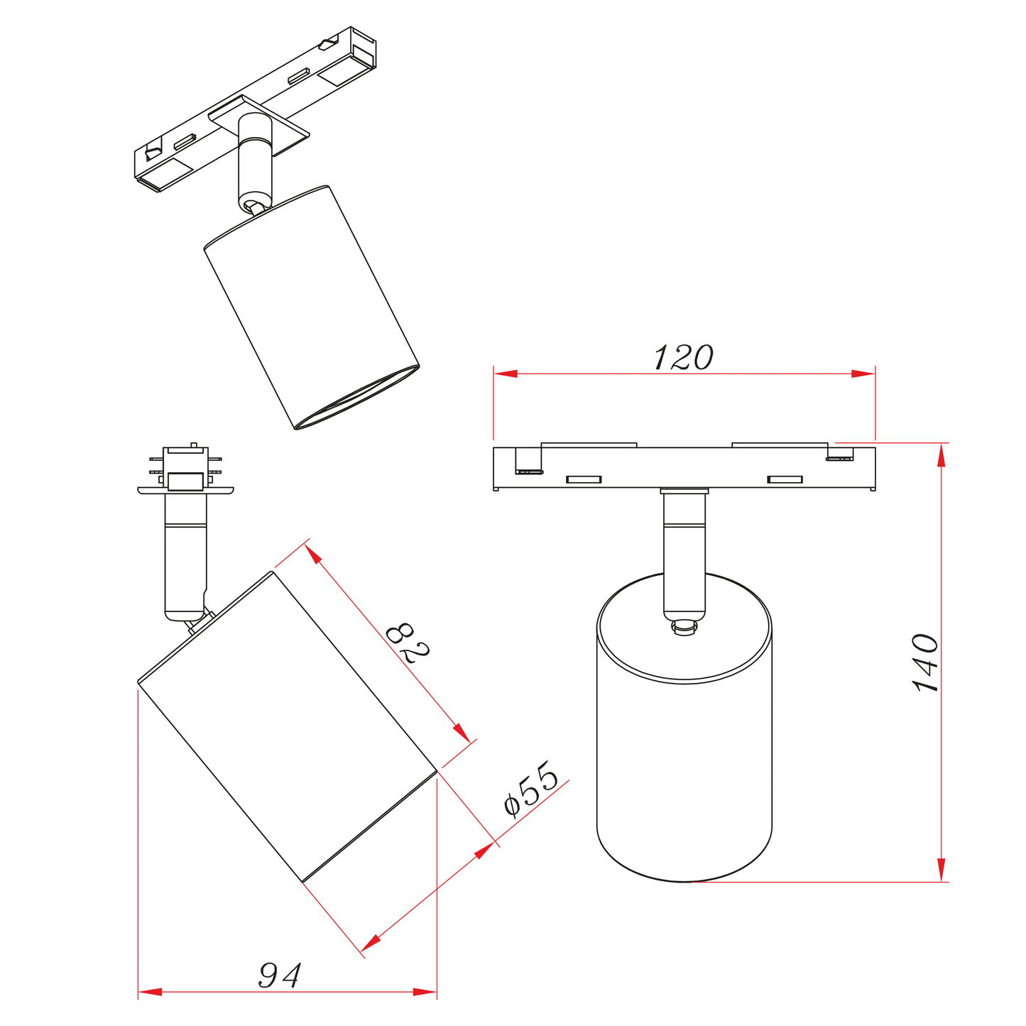 white abs spotlight gu10=max10w