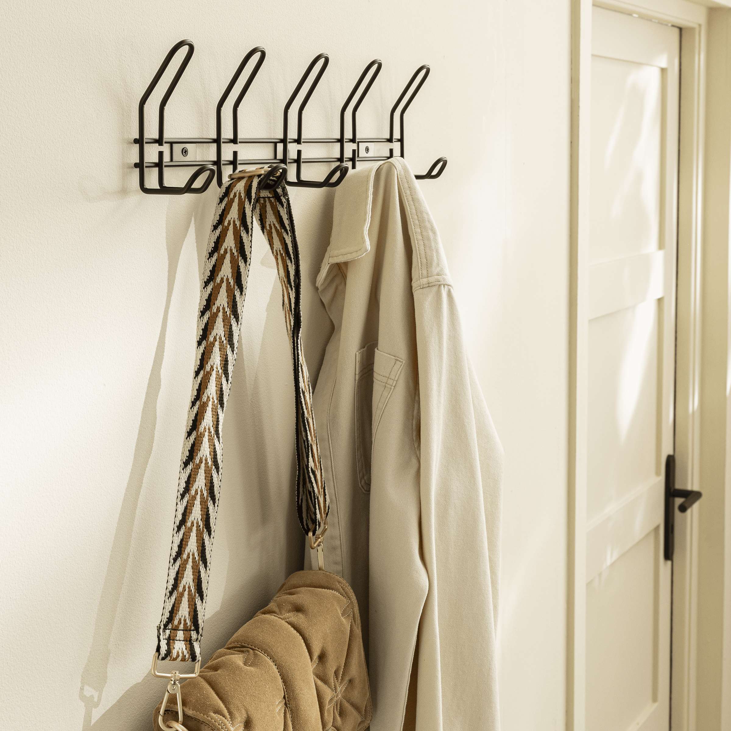 COAT RACK 2 X 5 HOOKS LIVIA BLACK SPACEO