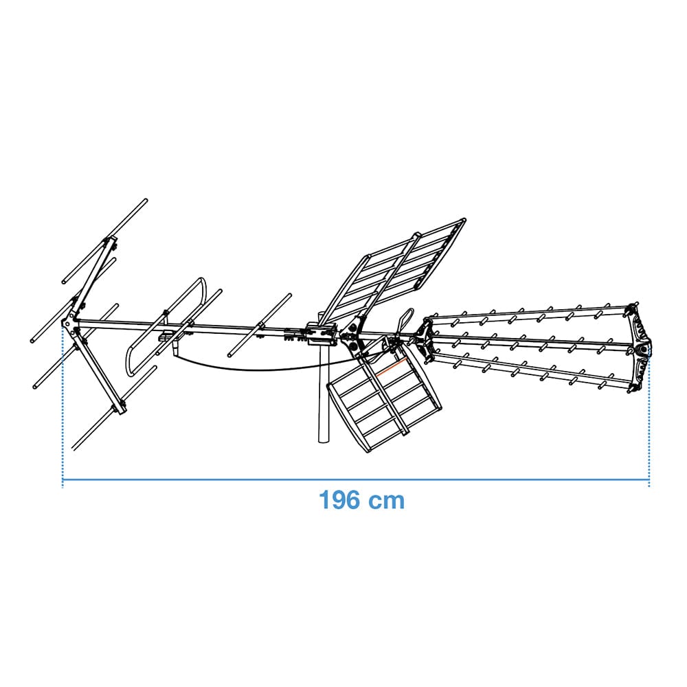 Bricocenter VHF+UHF combined antenna Trinappe 35 elements gain VHF 10dB - UHF 16 dB