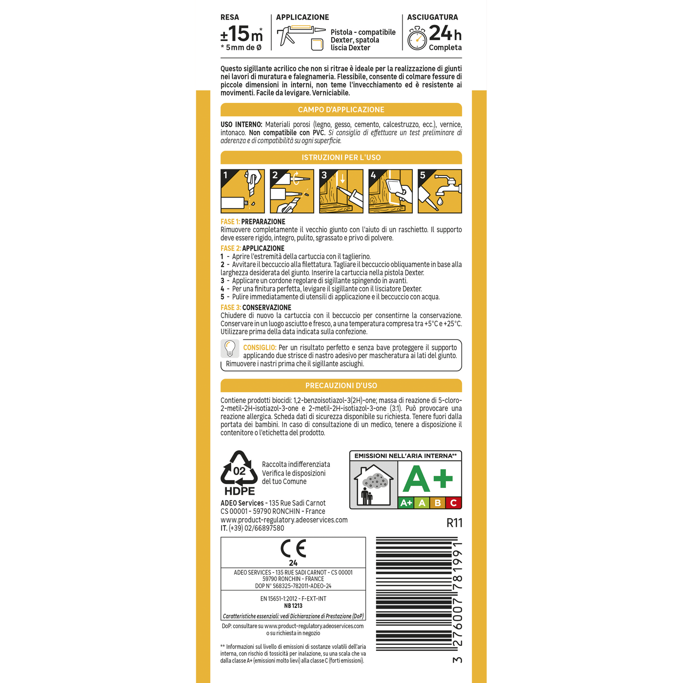 AXTON GREY ACRYLIC WALL AND CRACK SEALANT 280 ML