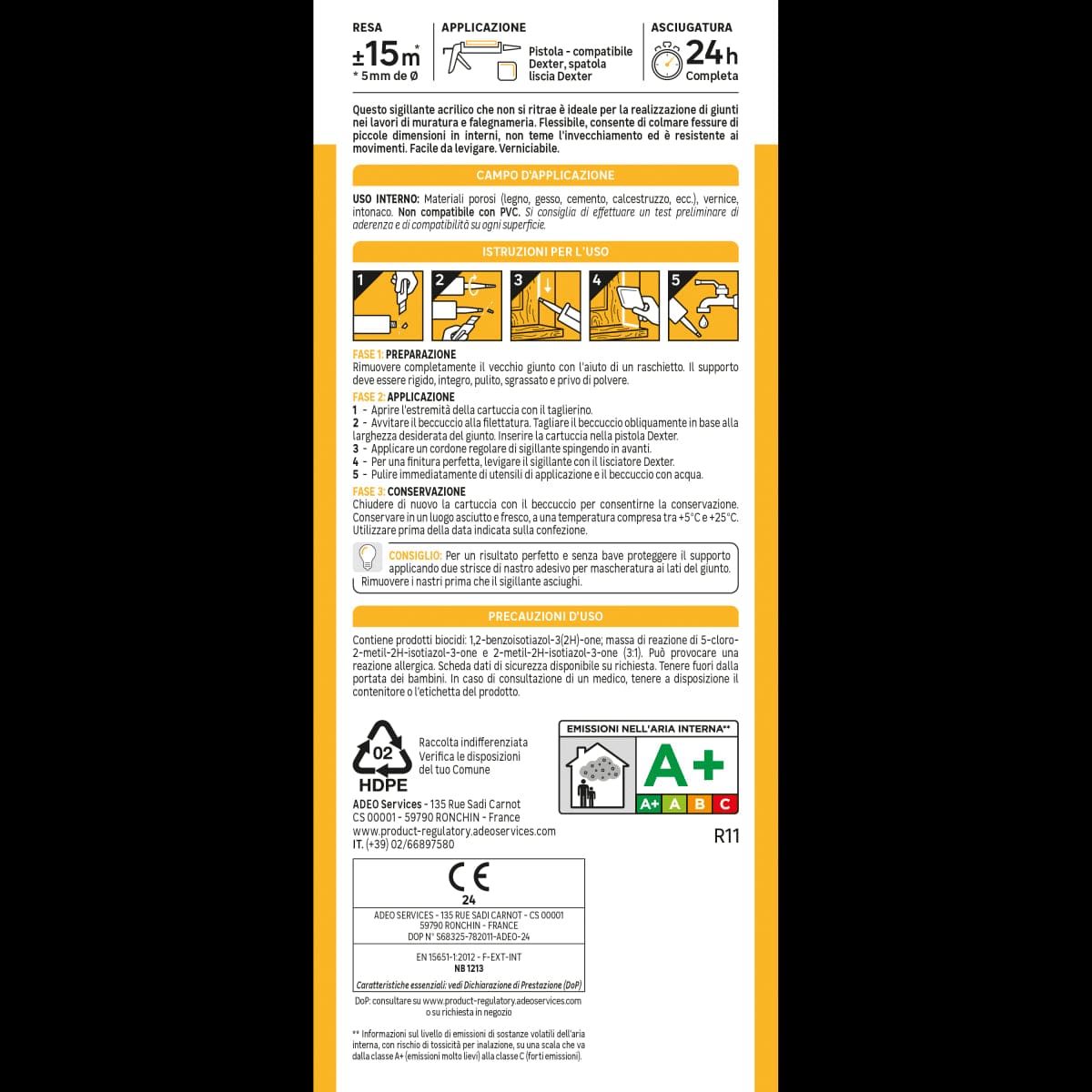 Bricocenter BI-PACK ACRYLIC WALL AND CRACK SEALANT WHITE AXTON 280 ML