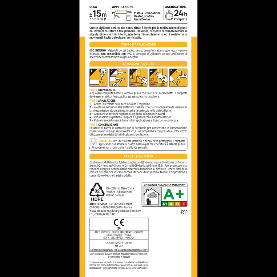 Bricocenter BI-PACK ACRYLIC WALL AND CRACK SEALANT WHITE AXTON 280 ML