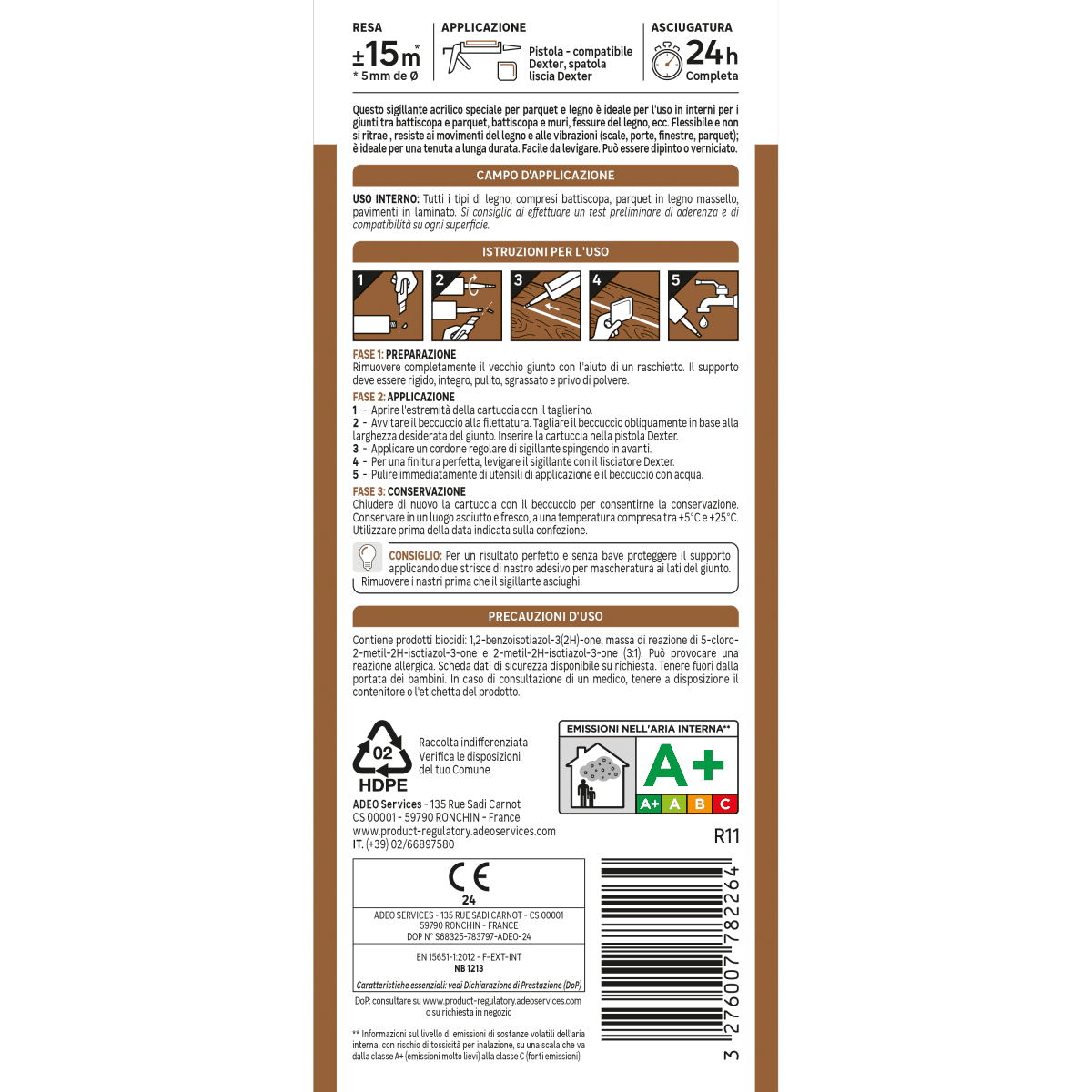 ACRYLIC WOOD AND PARQUET SEALANT MEDIUM WALNUT AXTON 280 ML