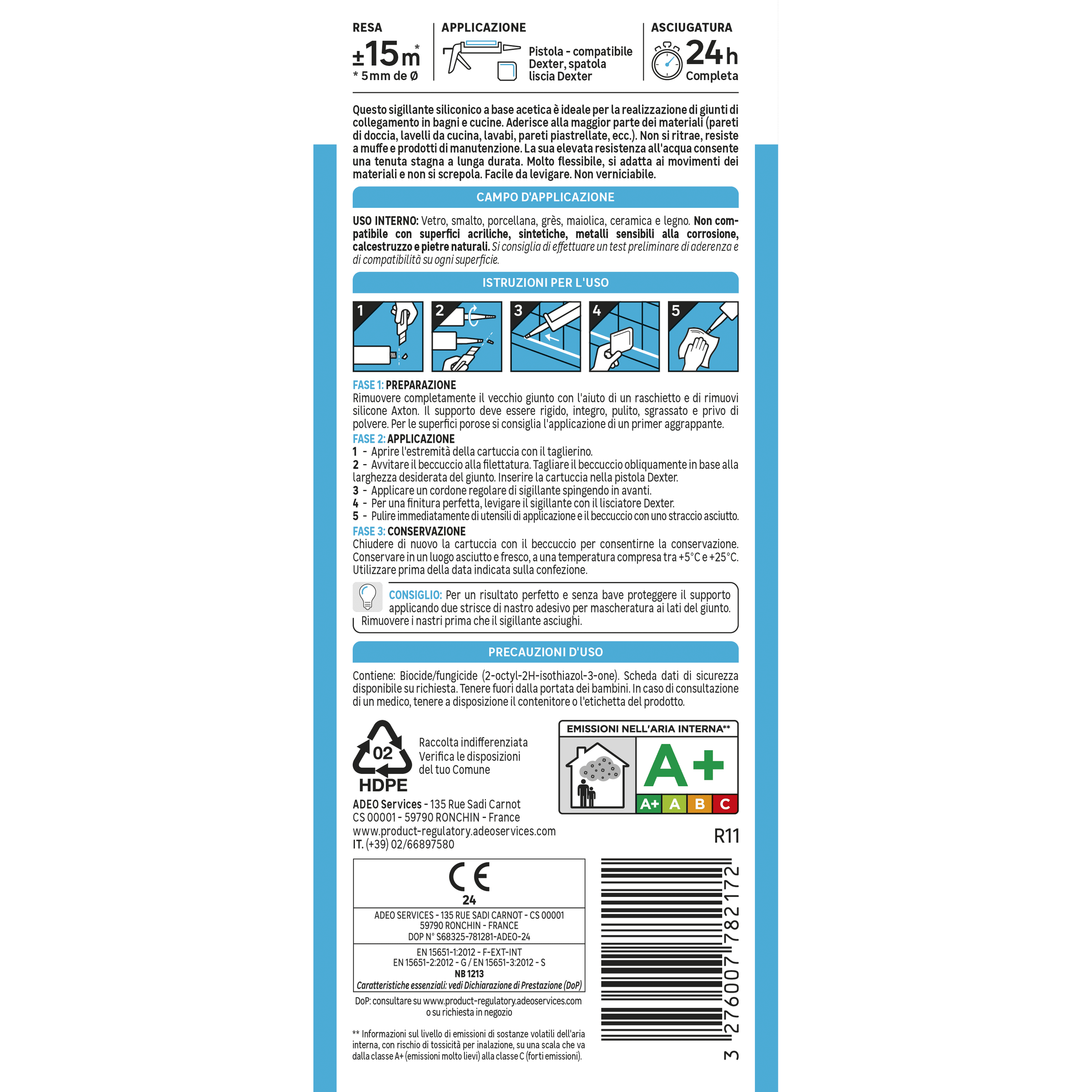 ACETIC SILICONE BATHROOMS AND KITCHENS TRANSPARE