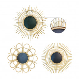 SET 3 BAMBOO MIRRORS D30 CM