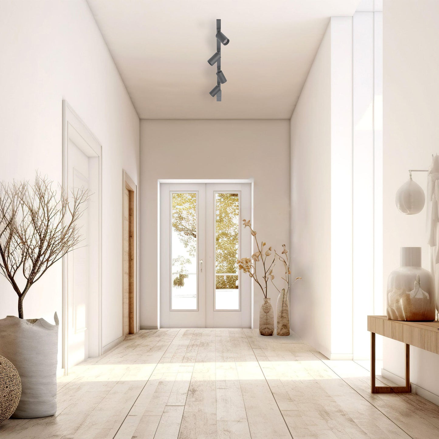 milma alluinio black led track kit 4x900lm 2x0.90m magnetic