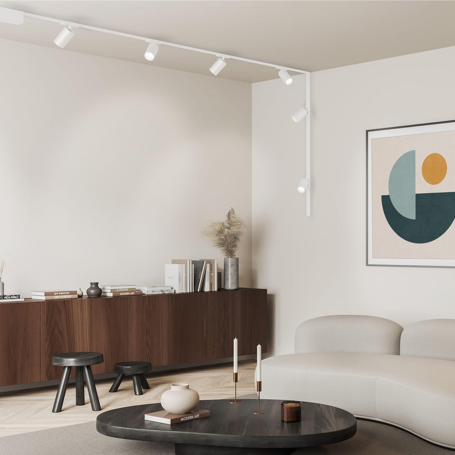 Milma Aluminium White LED Track Kit 4x900lm 2x0.90m Magnetic