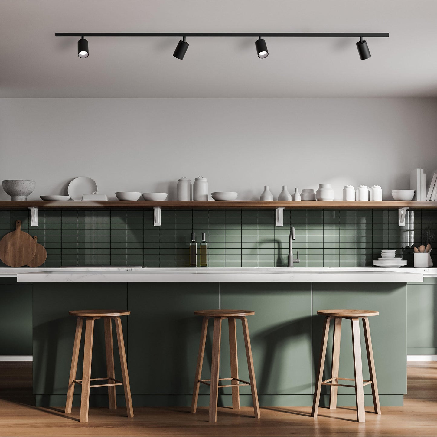 Warna aluminium black led track kit 4x500lm 2x0.90m cct