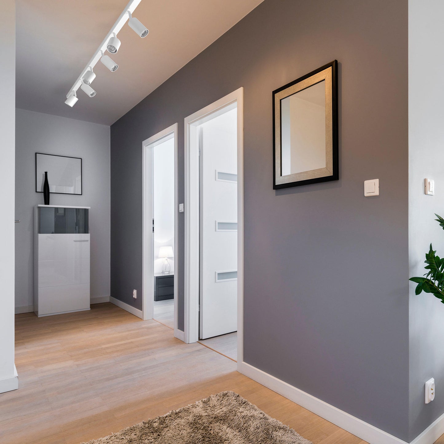 dakata aluminium white rail kit 4xgu10 2x0.70m