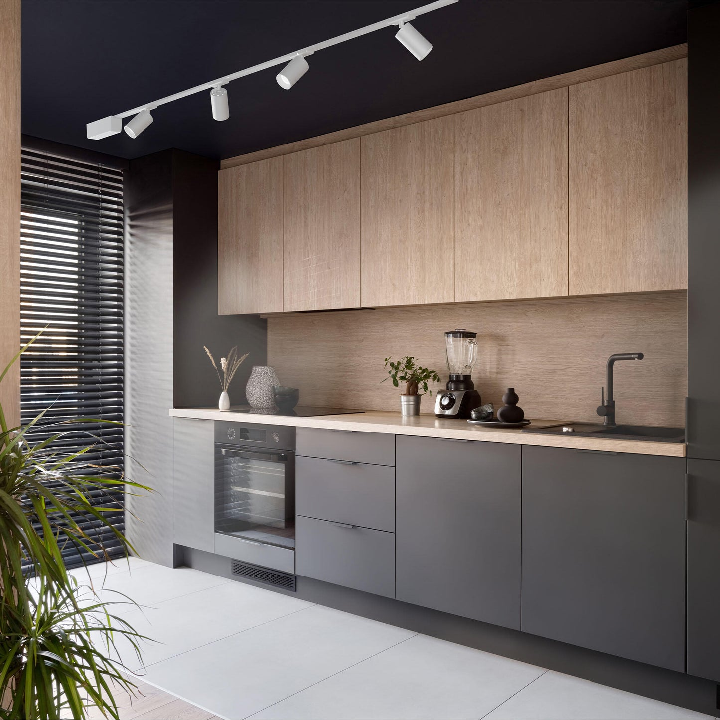 milma alluinio white led track kit 4x900lm 2x0.90m magnetic