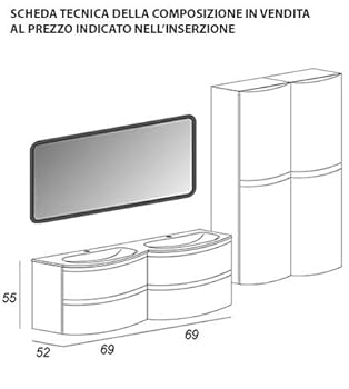VAGUE GLOSSY WHITE WASHBASIN BASE UNIT W 69 P52