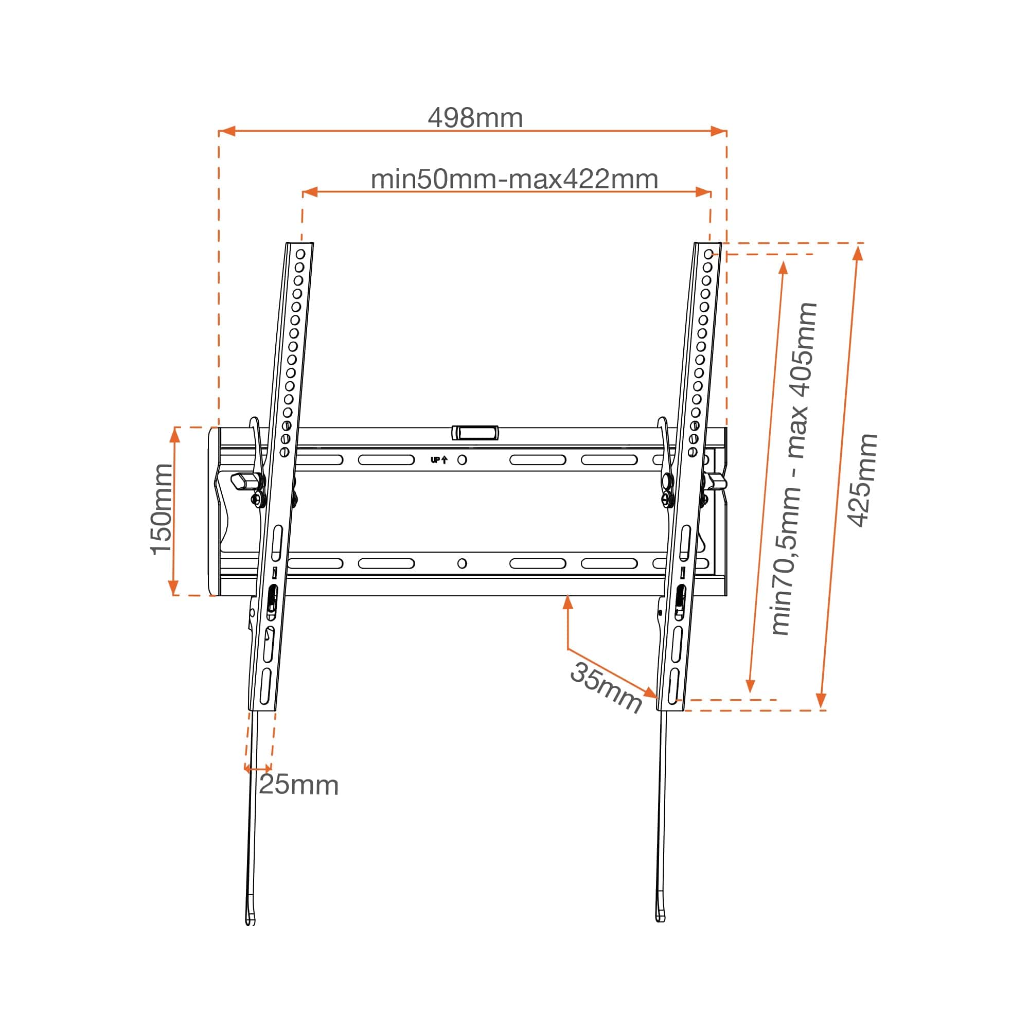 Bricocenter TILTING WALL TV STAND FOR SCREENS FROM 42 TO 55 INCHES