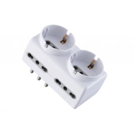 ADAPTER PLUG 16A 4 SOCKETS 10/16A 2 UNIVERSAL WHITE