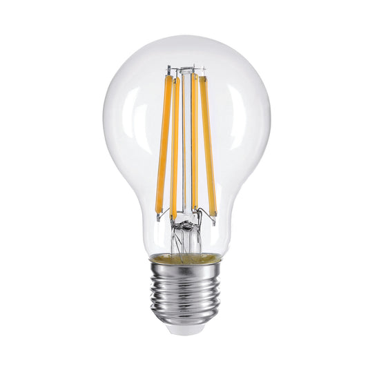 E27 LED bulb = 100W, clear teardrop shape, warm white