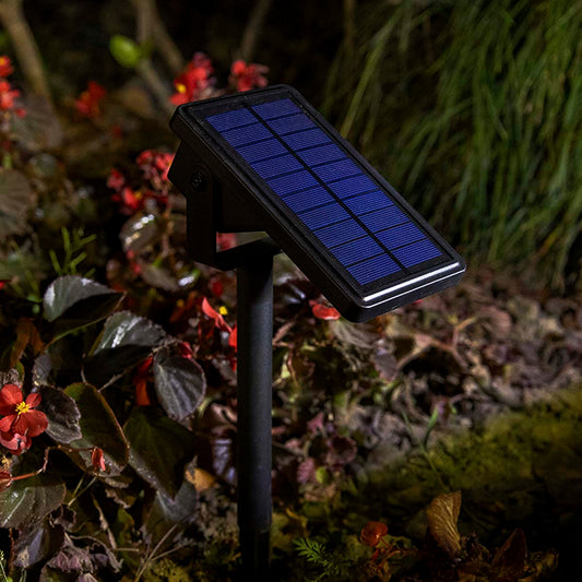 Rino solar stake light, black plastic, 35.5cm, cool white light