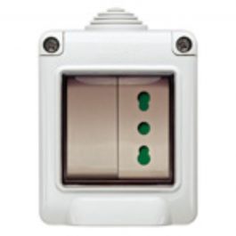 PLANA HOUSING WITH DIVERTER AND 10/16A OUTLET IP55 GRAY