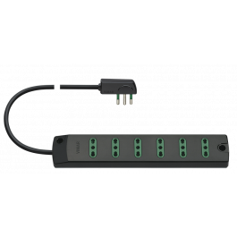 MULTISOCKET PLUG 16A 6 SOCKETS TWO-PIN 10/16A CABLE 1.5MT BLACK