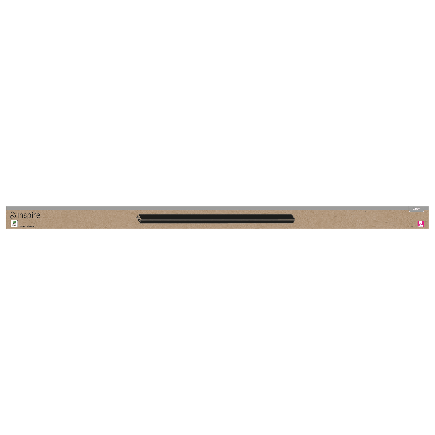Black aluminium rail, 70 cm