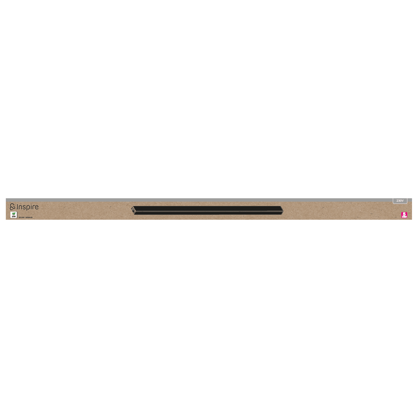 Black aluminium rail, 70 cm