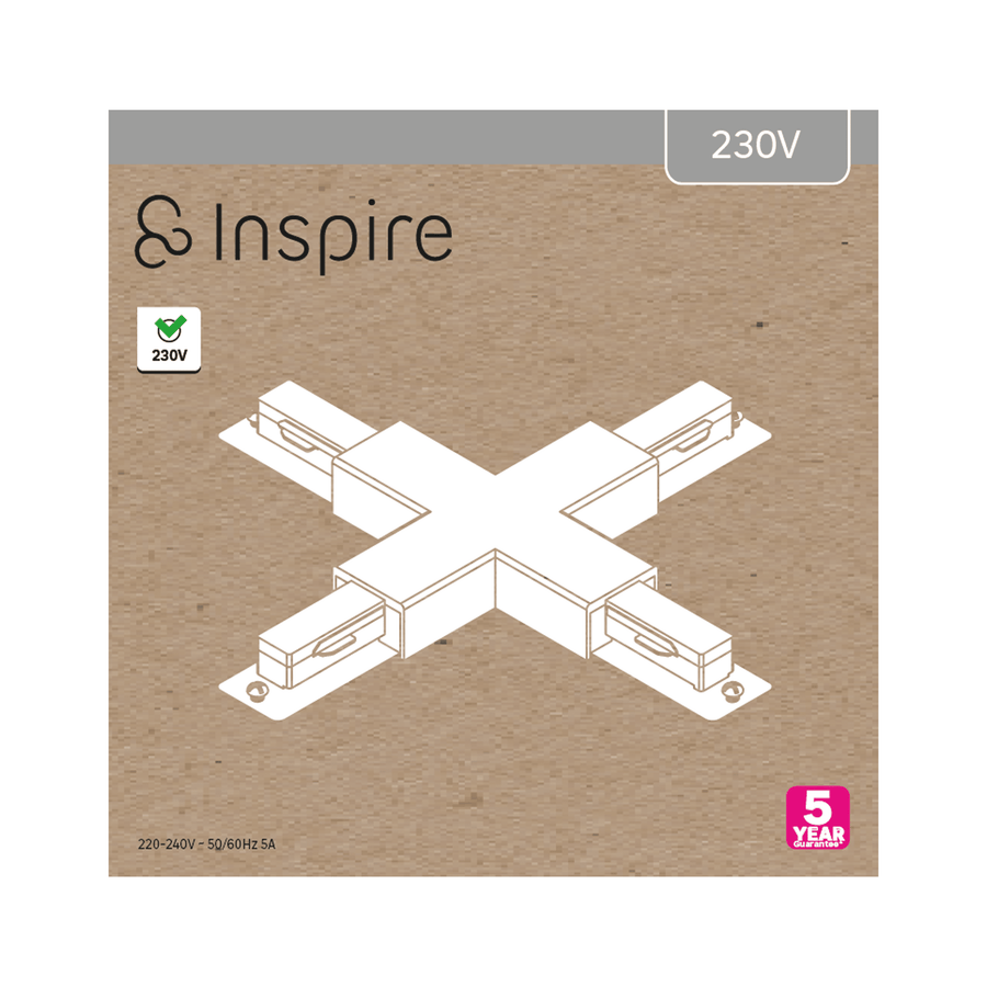 X-connector for white ABS rail