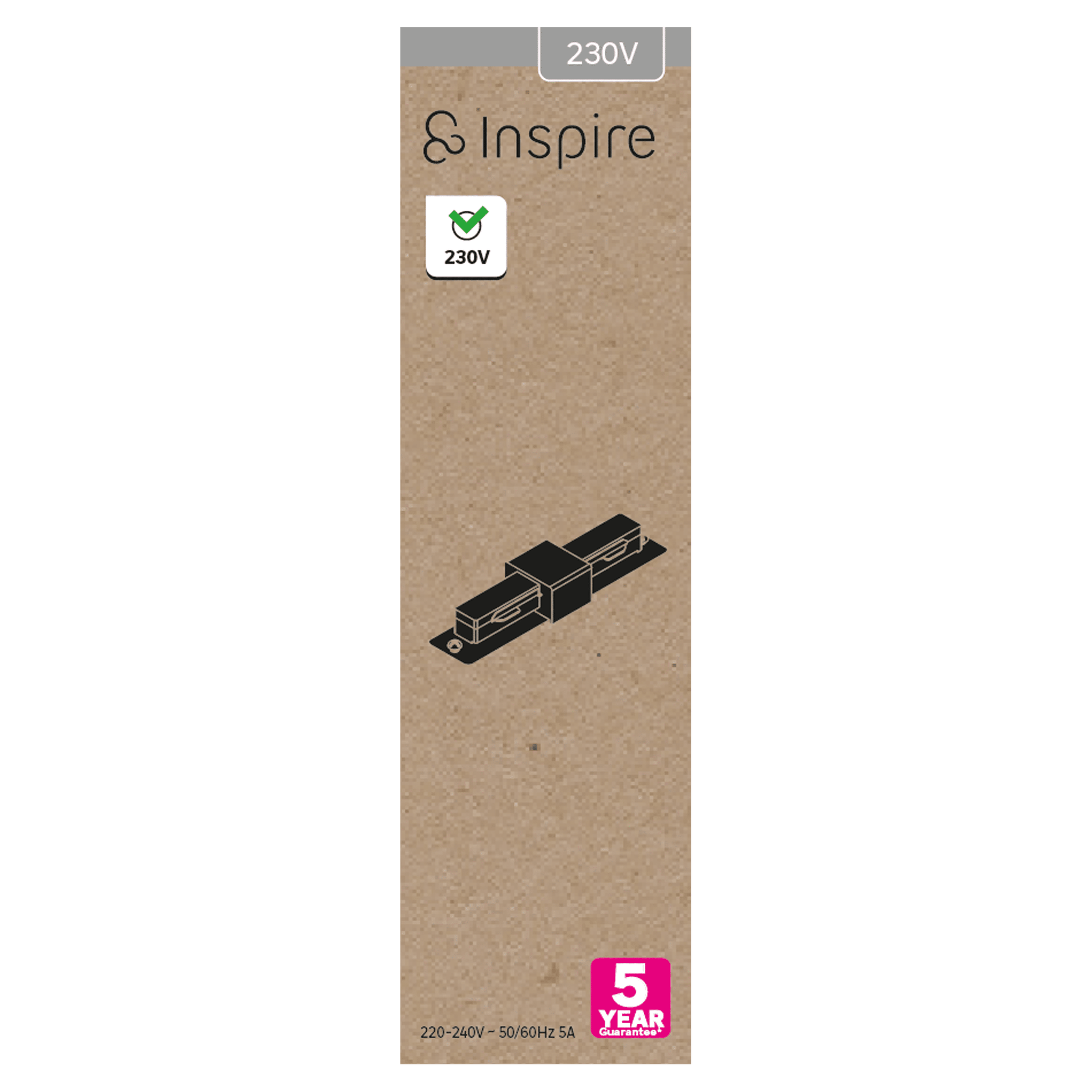 Straight connector for black ABS rail