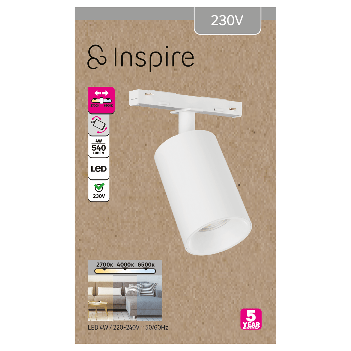 4w led white abs spotlight cct