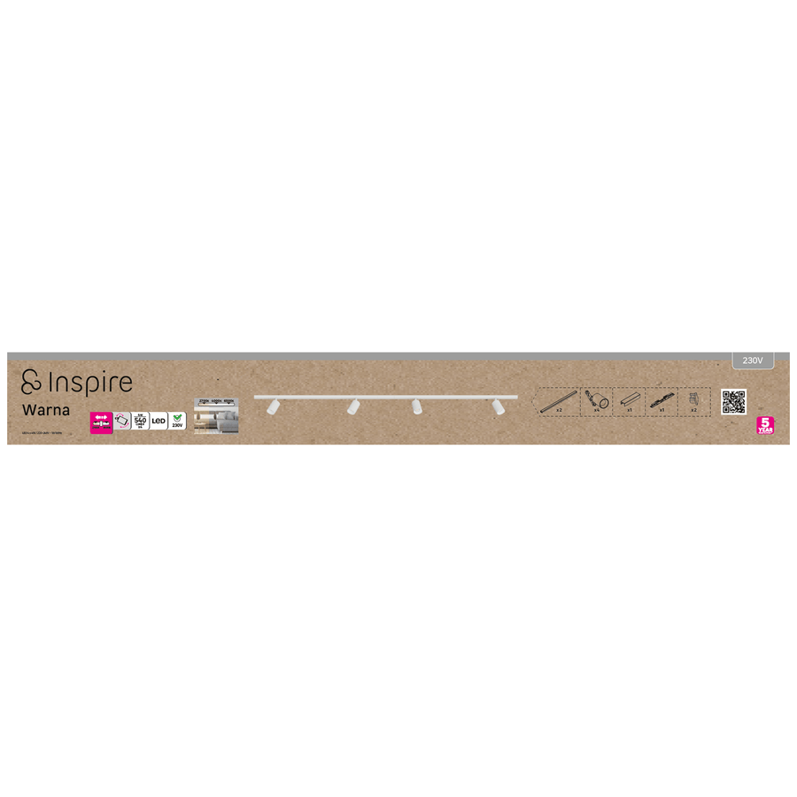 Warna Aluminium Binaanco LED Track Kit 4x500lm 2x0.90m CCT