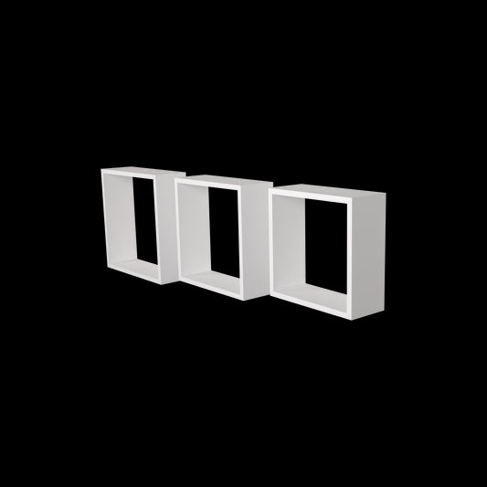 TRIS CUBOTTI 24X24 + 27X27 + 30x30 CM WHITE