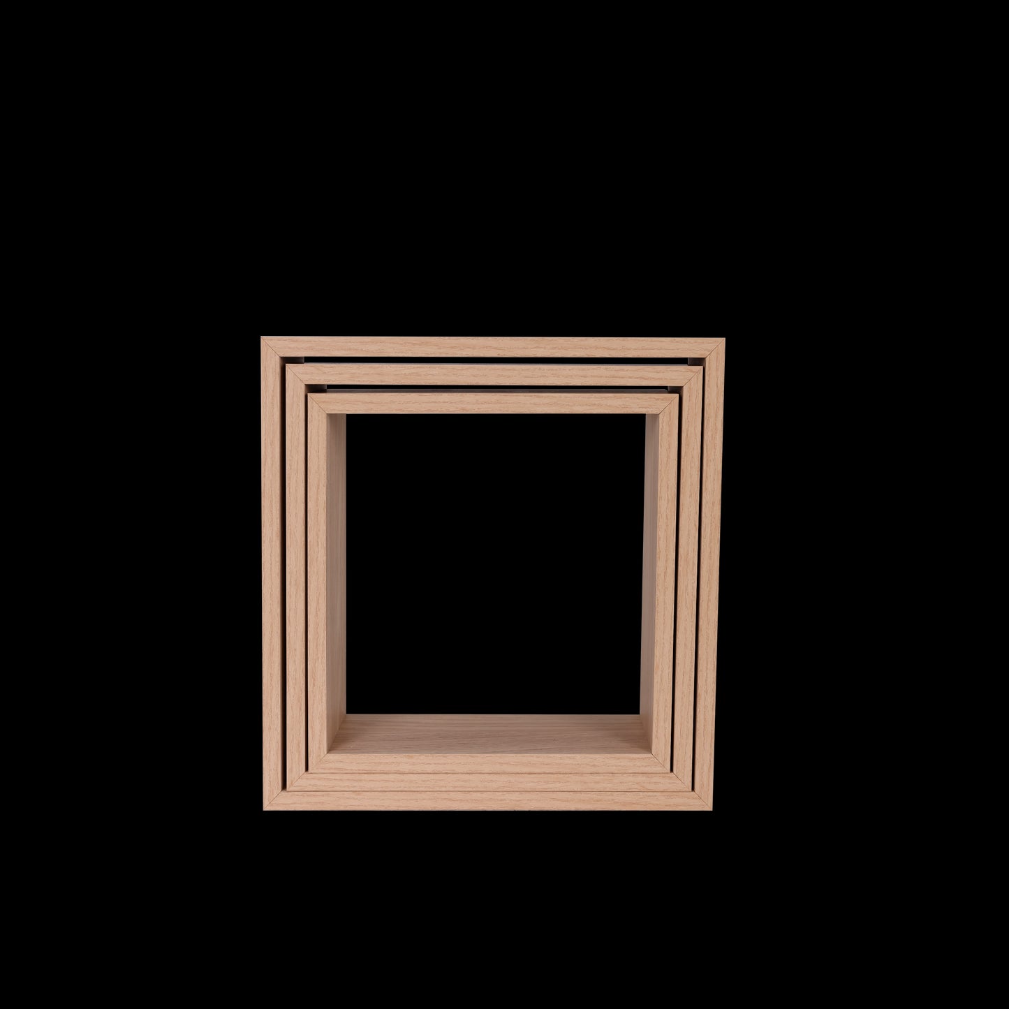 TRIS WHITE CUBES 24X24 + 27X27 + 30x30 CM NATURAL OAK