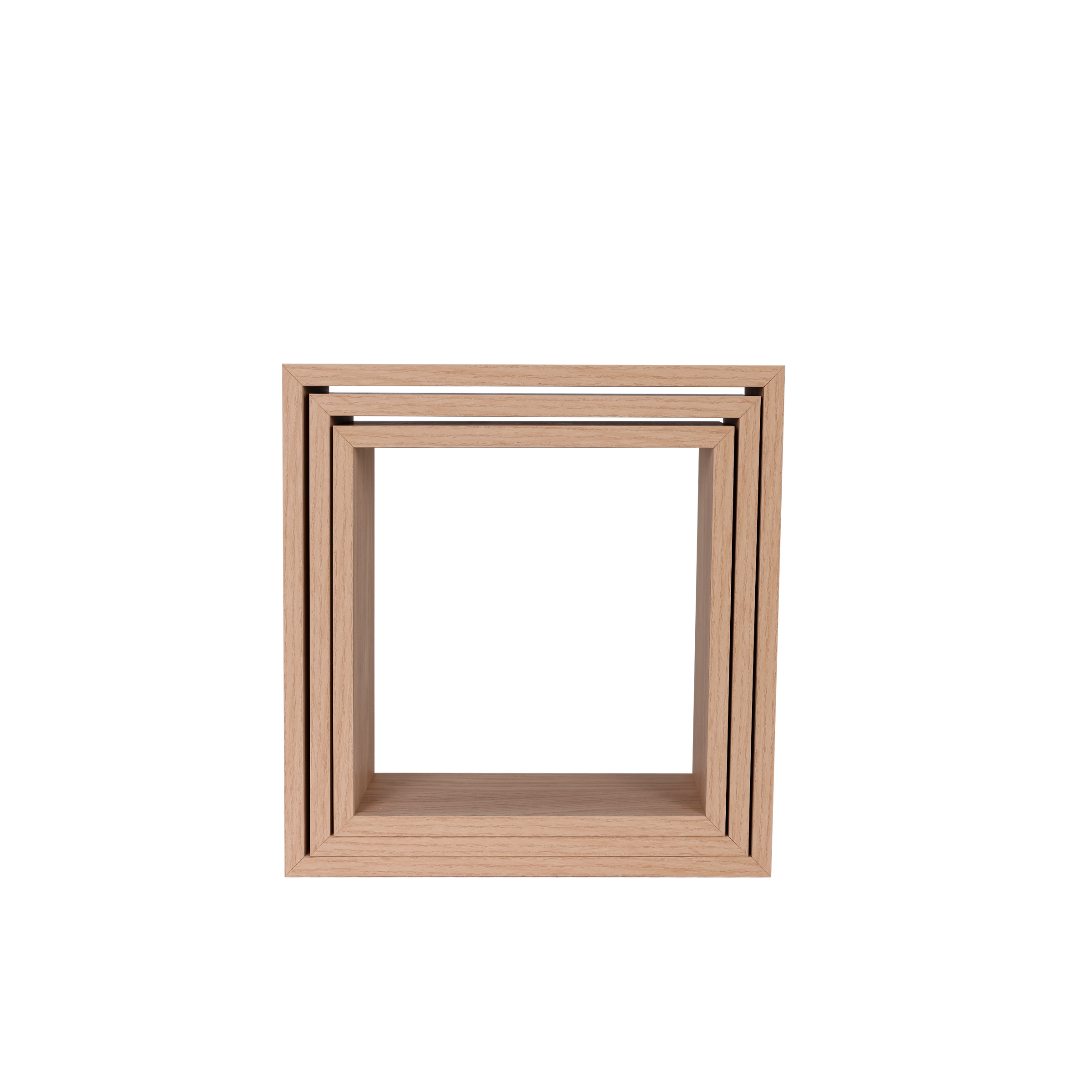 TRIS WHITE CUBES 24X24 + 27X27 + 30x30 CM NATURAL OAK