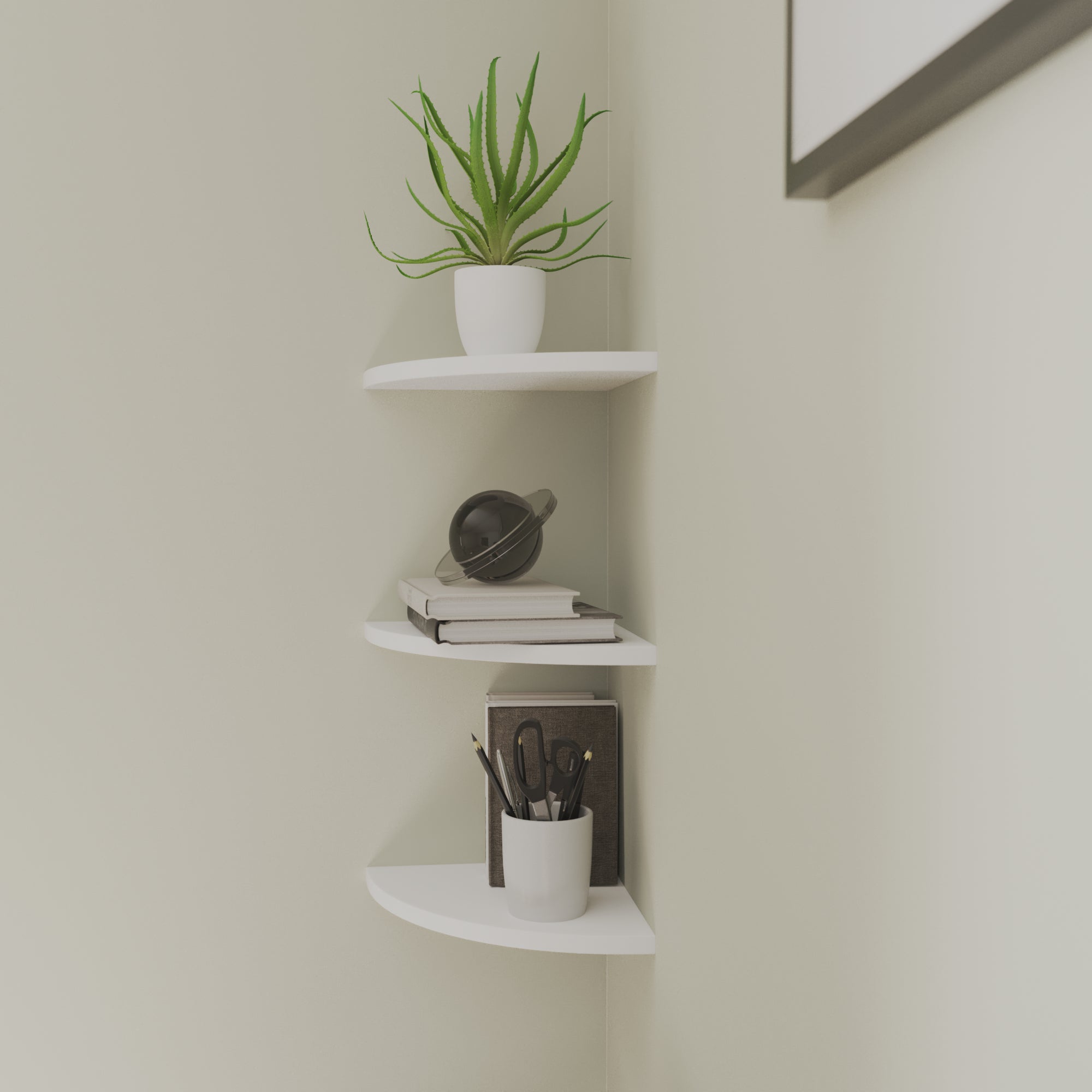 angular shelf w25xd25sp1.8cm white wood