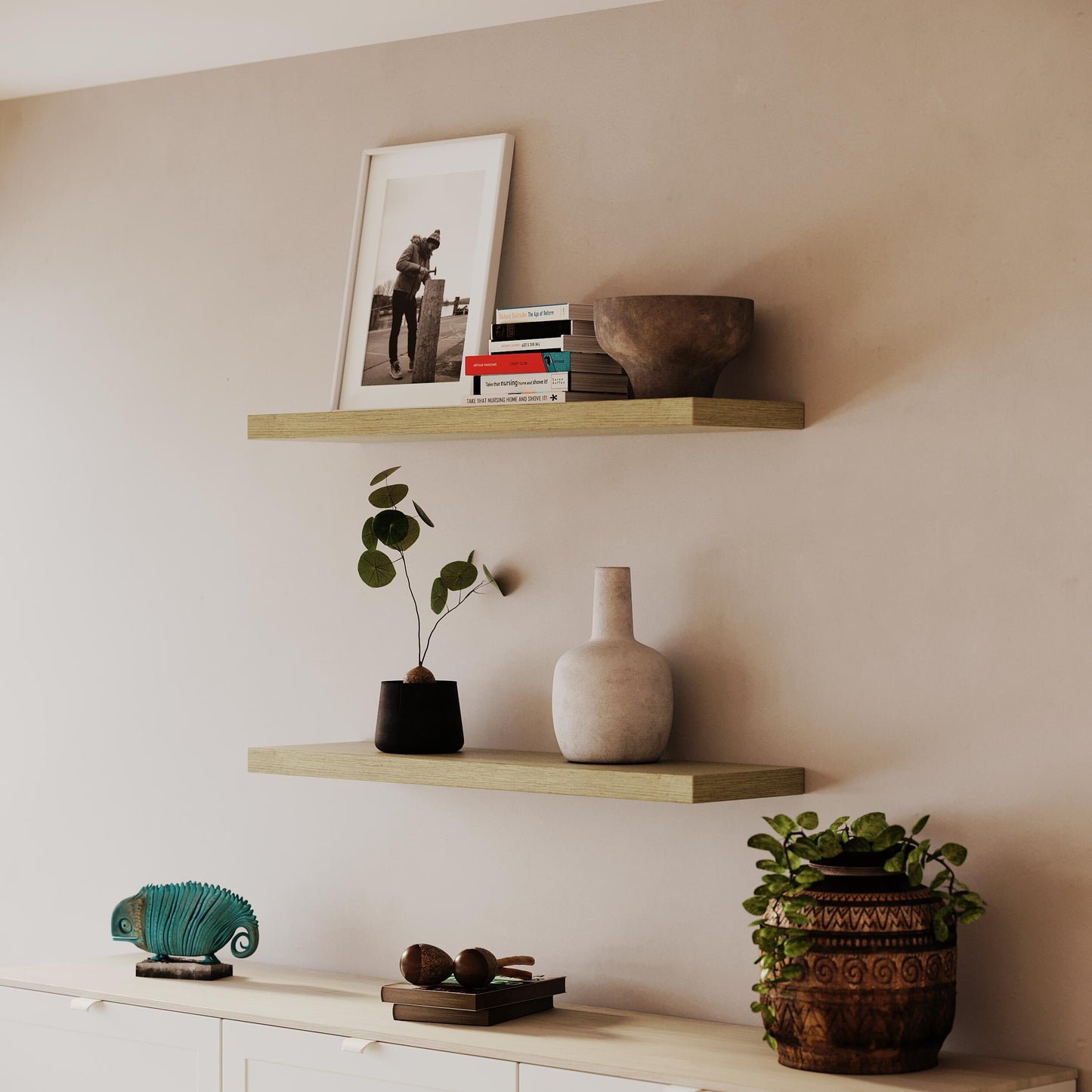 HONEYCOMB SHELF L90XP23.5 SP3.8 CM NATURAL OAK
