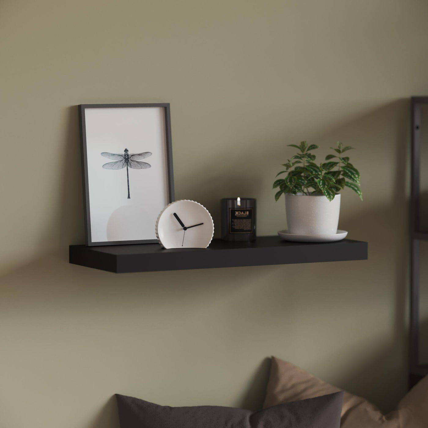 Perforated Shelf L60xW23.5 D3.8 CM Black