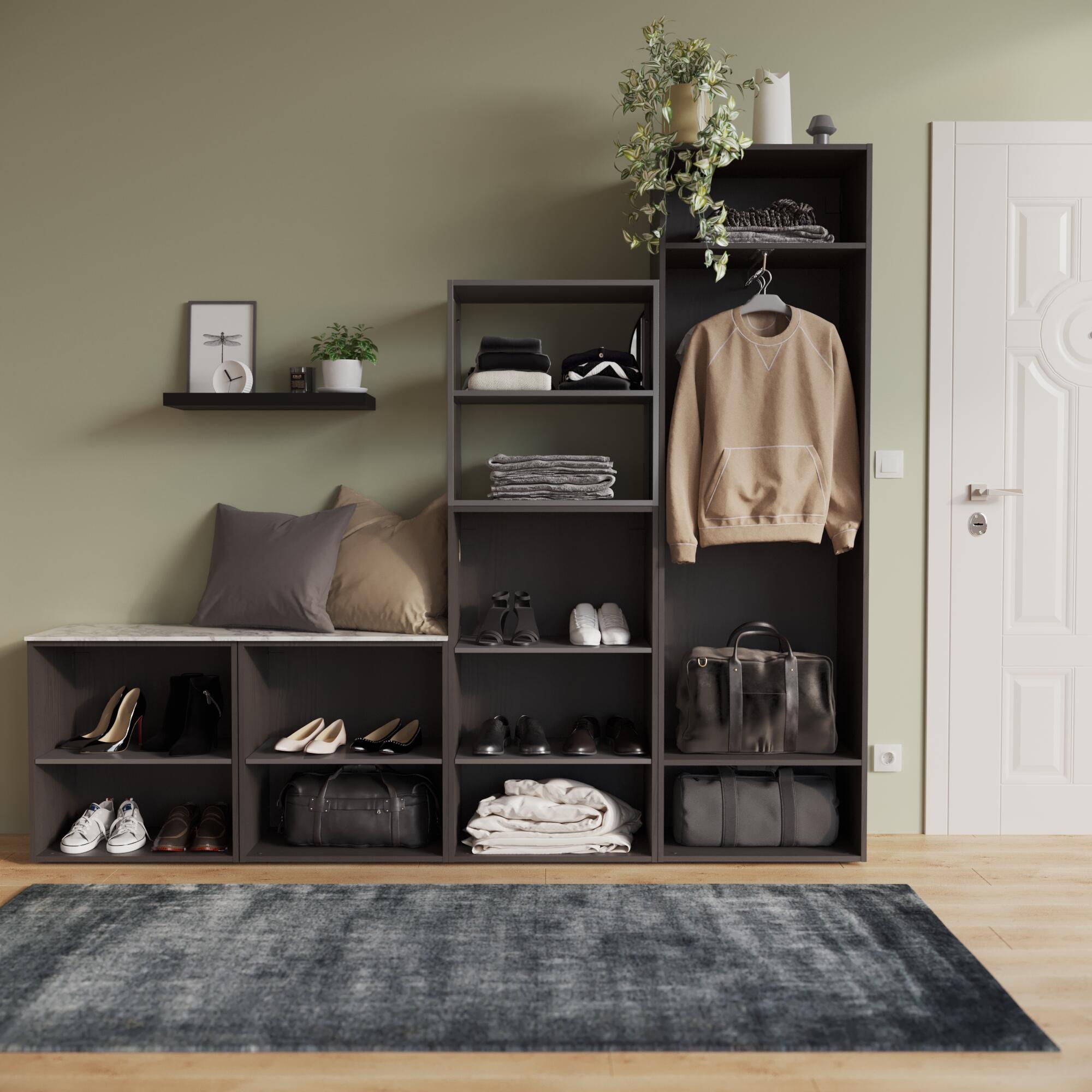 Perforated Shelf L60xW23.5 D3.8 CM Black