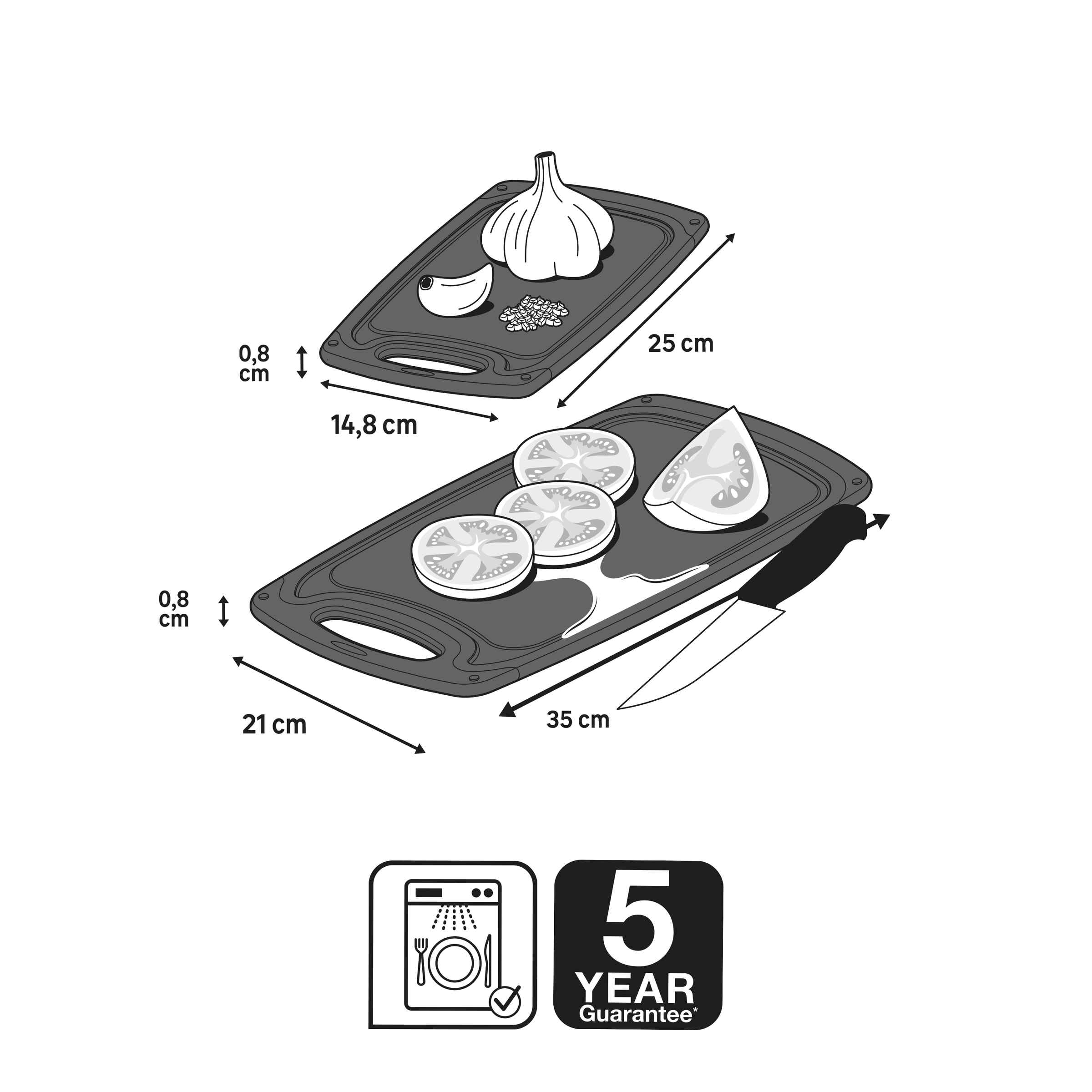 Set of 2 chopping boards (S and M) -