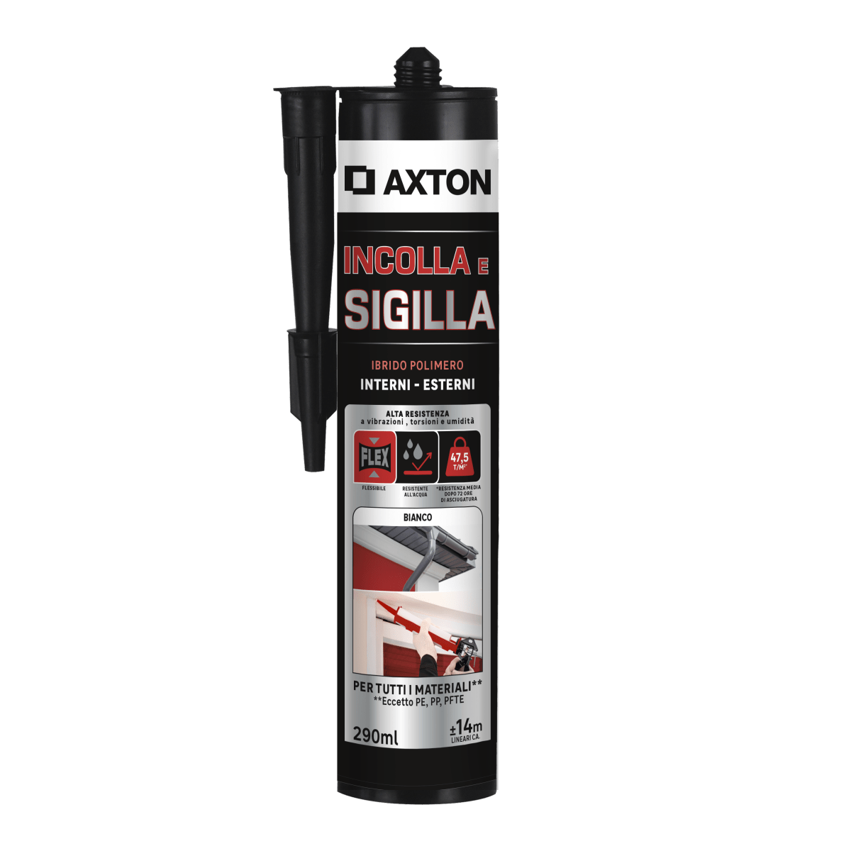 ASSEMBLY GLUE SEALANT ALL MATERIALS ALSO EXTERNAL AXTON 290ML
