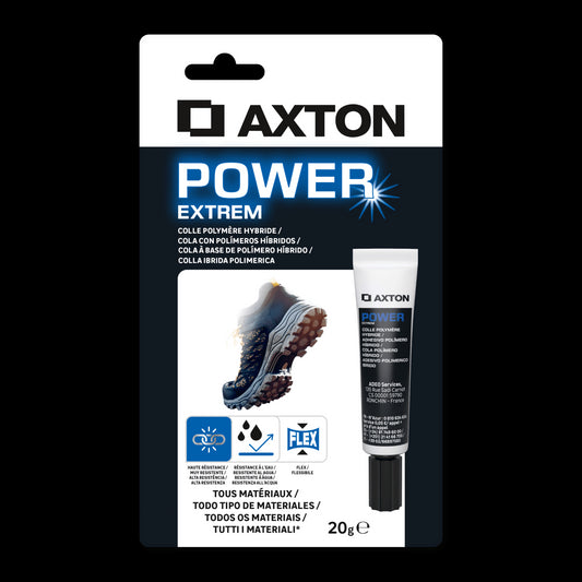 GLUE ALL MATERIALS ALSO RESISTANT TO WATER POWER EXTREM AXTON 20GR