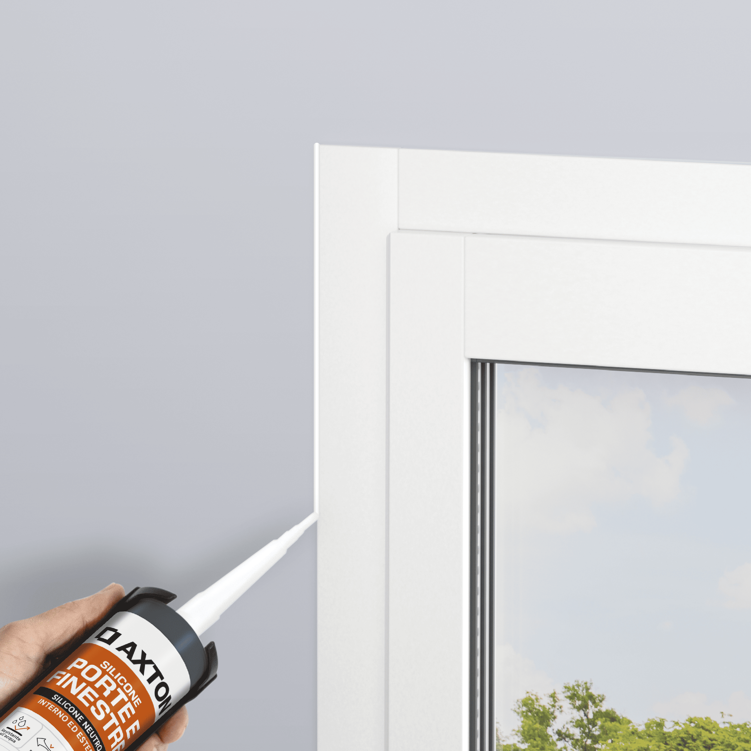 AXTON NEUTRAL WHITE DOOR AND WINDOW SILICONE 280 ML