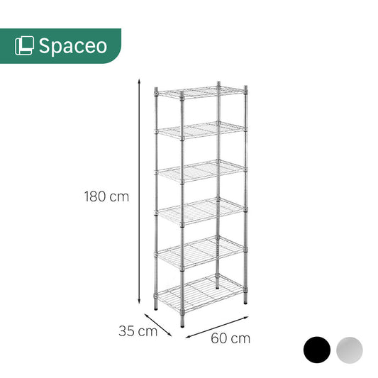 CHROME BOOKCASE IN KIT W60xD35xH180CM 6 shelves - SPACEO