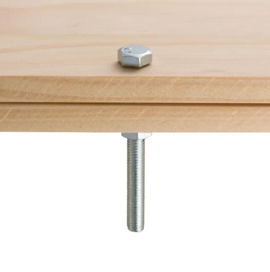 10 X 80 MM HEXAGON HEAD BOLT, NUT, 2 STEEL WASHERS, 4 PIECES