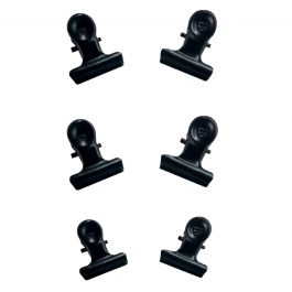 6 BLACK METAL PHOTO CLIPS 2CM