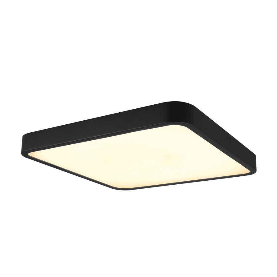 Ponoca aluminium ceiling lamp black 30x5x30cm led 1800lm natural light ip65