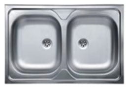 Bricocenter LAVELLO L80xP50 APPOGGIO 2 VASCHE + PILETTA 2 E GANCI DI FISSAGGIO INOX