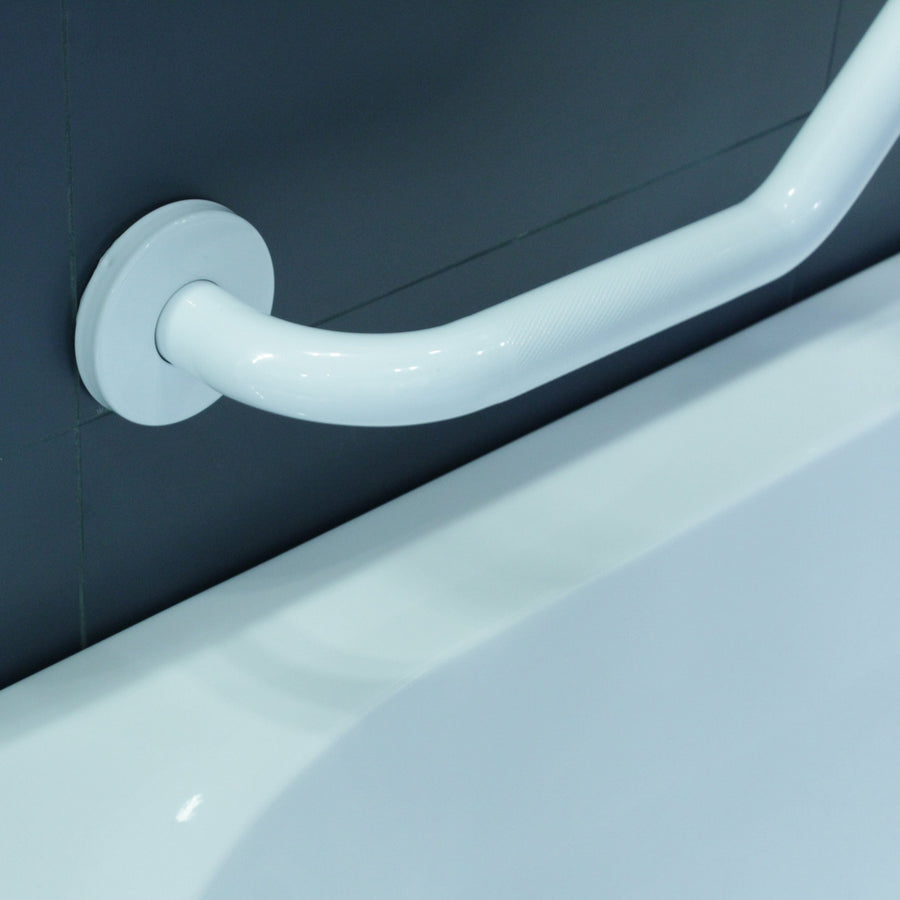 Bricocenter BARRA DI SICUREZZA SENSEA TOUCH D 30 MM L 40 CM ANGOLARE 45o ACCIAIO INOX BIANCO 150 KG