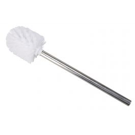 TOILET BRUSH WHITE BRISTLES CHROME HANDLE 78MM