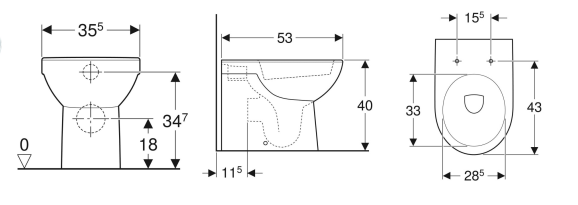 Bricocenter WC FLUSH TO WALL SELNOVA BTW 53X35 WHITE