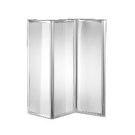 FLORIDA BATHTUB WALL L 120-130 H 140 CM TEXTURED GLASS 3 MM WHITE PROFILES